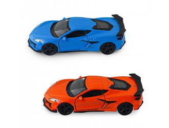Автомодель - Chevrolet Corvette Z06 2023 (оранжевый, светло-голубой)