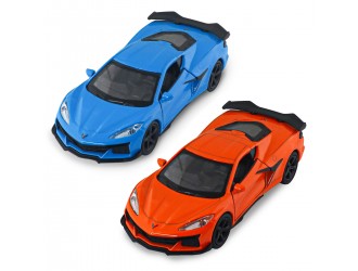 Автомодель - Chevrolet Corvette Z06 2023 (оранжевый, светло-голубой)