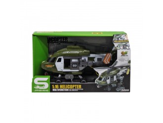 Elicopter militar cu inertie, sunete si lumini, 1:16, JSTOYS, ZJA329902