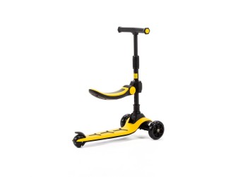 Trotineta Lamborghini 2-in-1 pentru copii cu scaun si 3 roti LED, Galben, Adamex