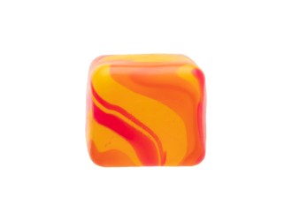 Jucarie antistres NeeDoh Cosmic Cube Orange-Galben, cub senzorial squishy pentru copii si adulti, 5.7 cm