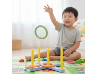 Детская игра "Кольцеброс", набор для метания и ловли, 38x38x15 см