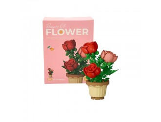 Конструктор "Роза в горшке", 204 детали, 7x7.5x11.6 см