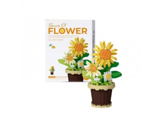 Конструктор "Подсолнух в горшке", 214 деталей - Творческий набор для сборки и декора.