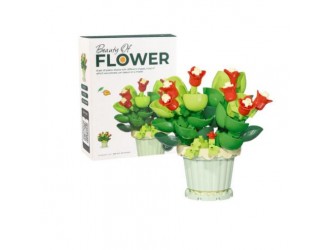 Детский конструктор "Роза Джаспер в горшке", 163 детали, 8.1x6.5x9 см