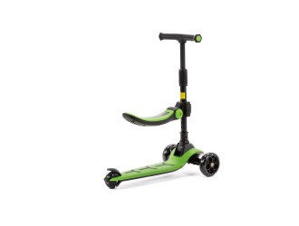 Trotineta Lamborghini 2-in-1 pentru copii cu scaun si 3 roti LED, Verde