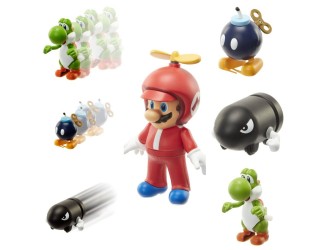 Figurina cu mecanism Nintendo Super Mario, invarte cheita si merge, 7 cm, diverse modele