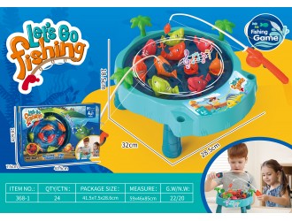 Joc de pescuit interactiv pentru copii cu muzica, Masuta rotativa "Let's Go Fishing", ZJA377527, 3 ani+