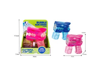 Pistol automat de facut baloane de sapun cu lumini, Albastru, ZJA361278, 3 ani+
