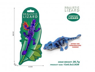 Figurina elastica Soparla violet, schimba culoarea la temperatura, 13 cm, ZJA402122, 3 ani+