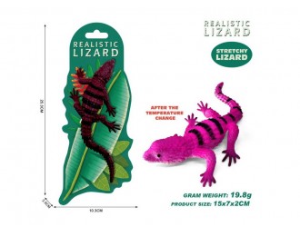 Figurina elastica Soparla rosie, schimba culoarea la temperatura, 15 cm, ZJA402122, 3 ani+