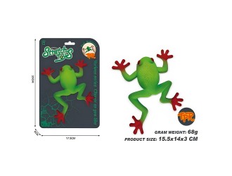 Эластичная фигурка "Лягушка" с красными лапками, сенсорная антистресс-игрушка, 15.5 см, ZJA390851, 3 года+