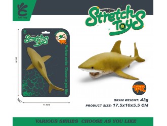 Эластичная фигурка "Акула" для детей, сенсорная антистресс-игрушка, 17.5 см, ZJA390858, 3 года+