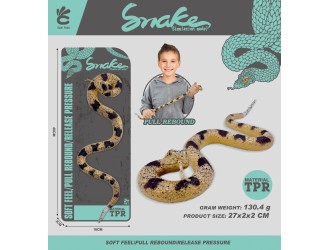 Эластичная фигурка "Гремучая змея", сенсорная антистресс-игрушка, 27 см, ZJA390863, 3 года+
