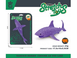 Эластичная фигурка "Фиолетовая акула" в белый горошек, сенсорная антистресс-игрушка, 17.5 см, ZJA401825, 3 года+