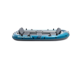 Надувная лодка Intex "Excursion 5", в комплекте с алюминиевыми веслами и насосом, 366x168x43 cm, max. 600 kg, код 66325