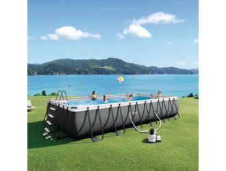 Прямоугольный каркасный бассейн Intex Ultra XTR Frame, полный комплект с песочным насосом, 732х366х132 см,31805 L, код 26364