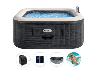 Надувное джакузи с гидромассажем Greystone Deluxe, 211х211х71 см, 795 л, 4 человека, Intex (28450)