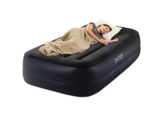 Надувная кровать Twin Pillow Rest со встроенным насосом, 99х191х42 см, макс. 136 кг, Intex (64122)