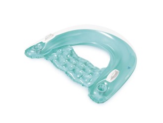 Надувное кресло с ручками и подстаканником, 152х99 см, макс. 100 кг, Голубой, Intex (58859)