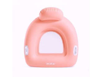 Надувное кресло для воды со спинкой и ручками, 114х107 см, макс. 100 кг, Розовый, Intex (56801)