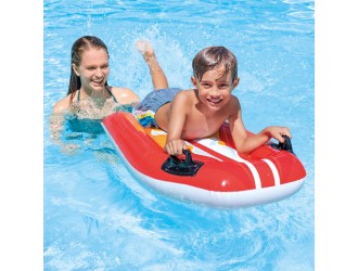 Intex 58165 Pluta gonflabila Joy Rider cu manere, 112x62 cm, max. 40 kg, Rosu, 6+ ani