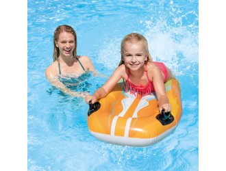 Intex 58165 Pluta gonflabila Joy Rider cu manere, 112x62 cm, max. 40 kg, Portocaliu, 6+ ani
