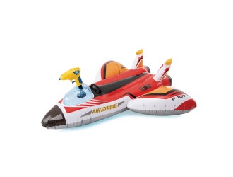 Intex 57536 Pluta gonflabila Avion cu pistol de apa, 117x117 cm, max. 40 kg, Rosu, 3+ ani