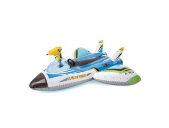 Intex 57536 Pluta gonflabila Avion cu pistol de apa, 117x117 cm, max. 40 kg, Albastru, 3+ ani