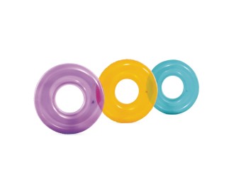 Intex 59260 Colac gonflabil de inot transparent 76 cm, max. 40 kg, Galben, 8+ ani