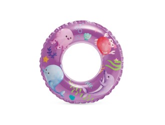 Intex 59242 Colac gonflabil transparent cu imprimeu 61 cm, max. 40 kg, Violet, 6-10 ani