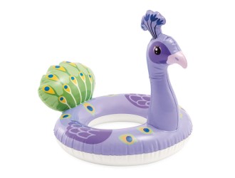 Intex 59221 Colac gonflabil de inot cu design animal, Paun, 3-6 ani