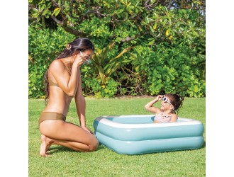 Piscina gonflabila pentru copii Play Box cu baza gonflabila, 86x25 cm, 57 L, Albastru, 1-3 ani, Intex 57100