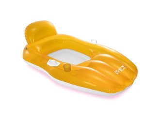 Intex 56805 Sezlong gonflabil pentru apa cu manere, 163x104 cm, max. 100 kg, 9+ ani, Portocaliu