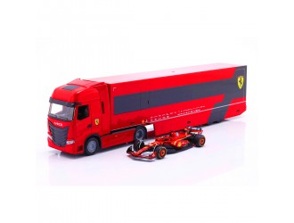 18-36867 Macheta auto Camion Iveco S-Way cu bolidul SF-24 (1:43) Bburago