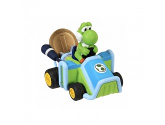 Masinuta Super Mario Coin Racers Wave 1, mecanism cu moneda, 6 cm, 3 ani+ -Yoshi