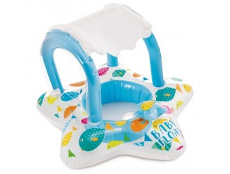 Intex 56573A Colac gonflabil cu scaun si baldachin, 81x79 cm, max. 15 kg, Albastru, 1-2 ani
