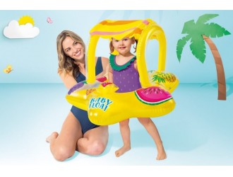Intex 56573G Colac gonflabil cu scaun si baldachin, 81x79 cm, max. 15 kg, Galben, 1-2 ani