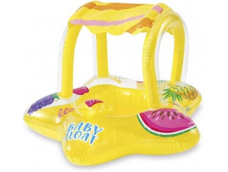 Intex 56573G Colac gonflabil cu scaun si baldachin, 81x79 cm, max. 15 kg, Galben, 1-2 ani