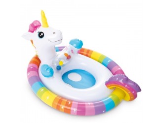 Intex 59570U Colac gonflabil cu scaun, max. 23 kg, Unicorn, 3-4 ani
