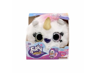 Jucarie interactiva de plus cu sunete FURRY TAILS, Unicorn alb
