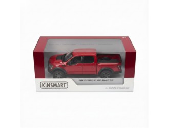 Macheta auto metalica Kinsmart Ford F-150 Raptor Rosu, Scara 1:36