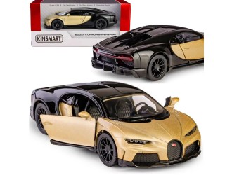 900475-Bg1Au Macheta auto metalica Kinsmart Bugatti Chiron Supersport Auriu, Scara 1:36