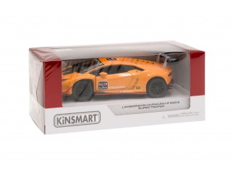 Macheta auto metalica Kinsmart Lamborghini Huracan STO Portocaliu, Scara 1:36