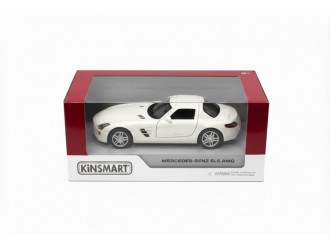 Macheta auto metalica Kinsmart Mercedes-Benz SLS AMG Alb, Scara 1:36