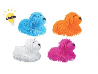 Jucarie antistres squishy catel cu lumina Unikatoy SQUIZI, caine albastru, 25589