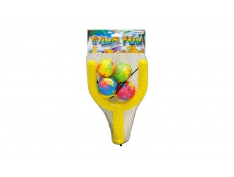 Set prastie copii cu mingi soft 4 piese Unikatoy 25652, Galben