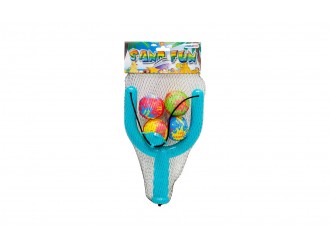 Set prastie copii cu mingi soft 4 piese Unikatoy 25652, Albastru