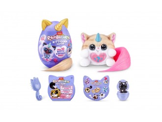 ucarie de plus surpriza Rainbocorns Kittycorn Astrid S9, coada violet, de colectie, 3+ 03354