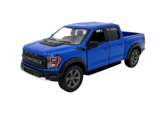 Macheta auto metalica Kinsmart Ford F-150 Raptor Albastru, Scara 1:36